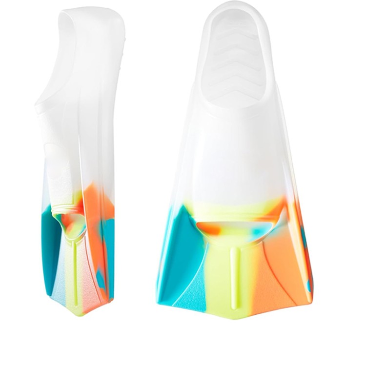 Colorblock short leaf open toe adult diving fins