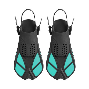 Porous drainage short blade rubber adult diving fins