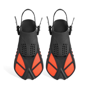 Porous drainage short blade rubber adult diving fins