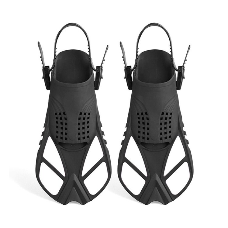 Porous drainage short blade rubber adult diving fins