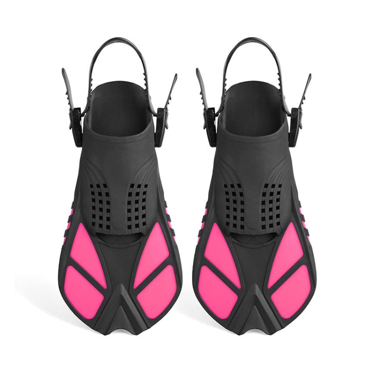 Porous drainage short blade rubber adult diving fins