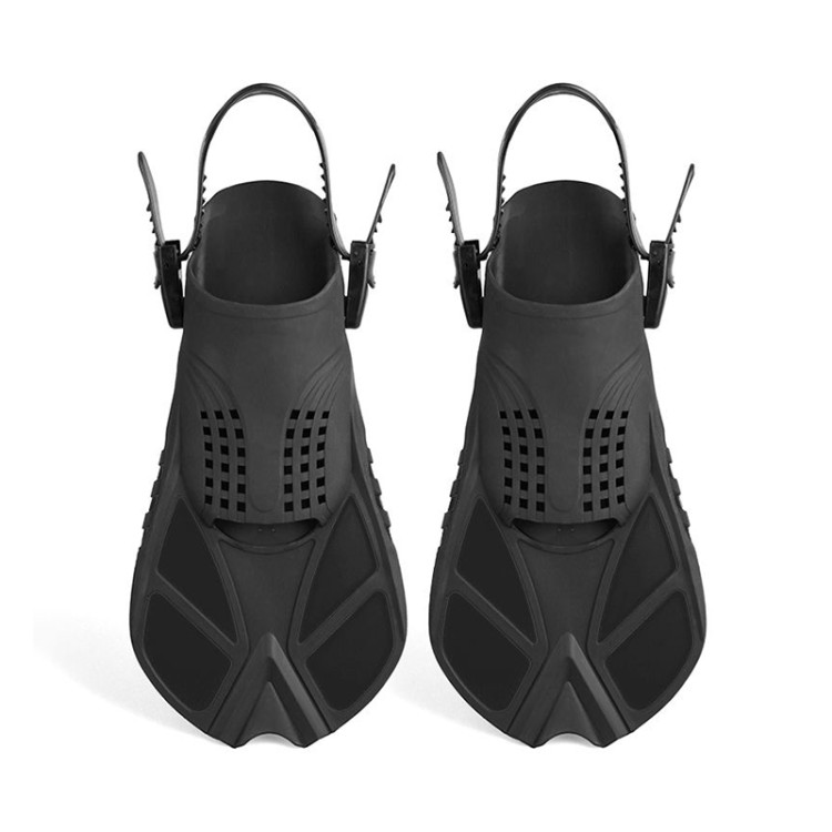 Porous drainage short blade rubber adult diving fins