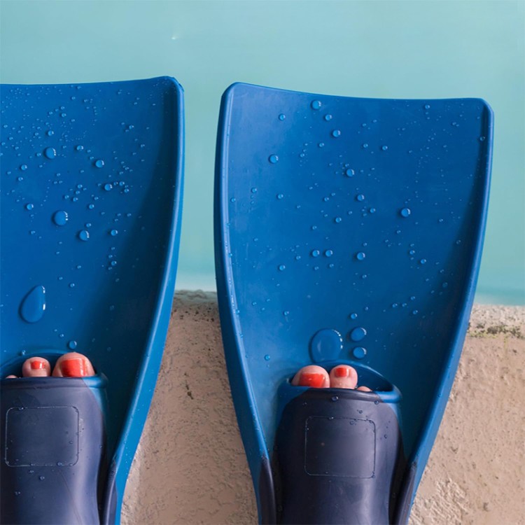 Long blade non-slip silicone adult diving fins
