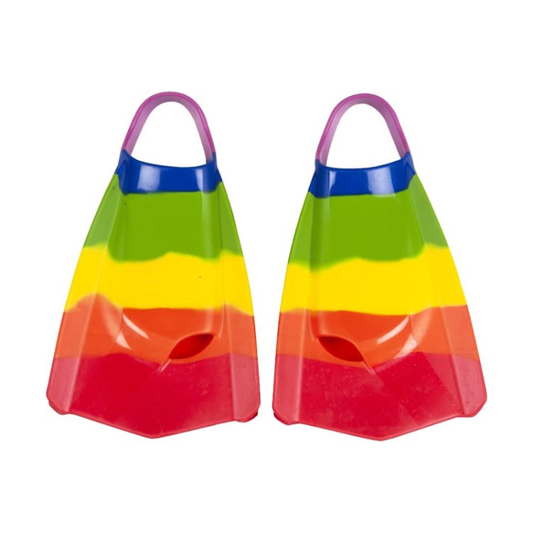Colorful short blade silicone adult diving fins