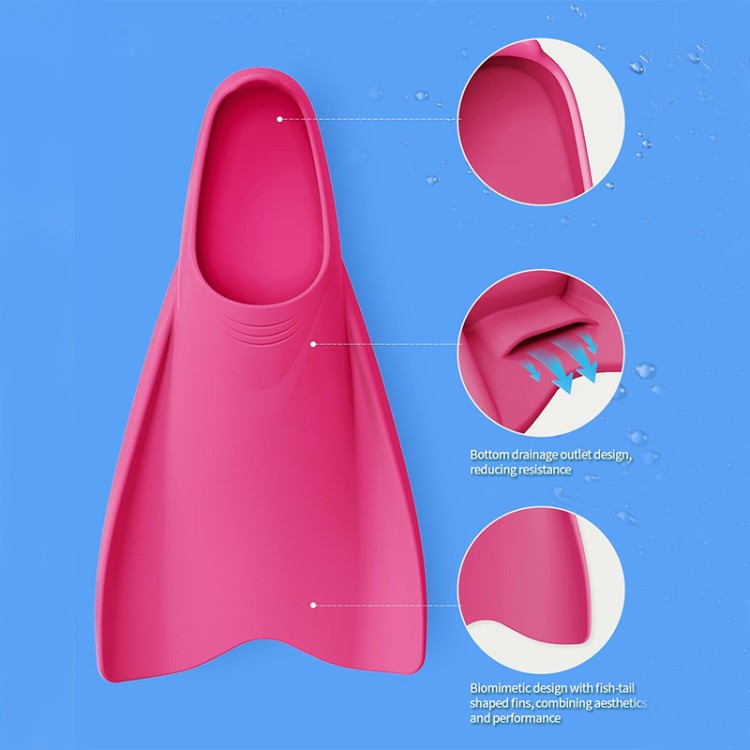 Streamlined groove silicone adult diving fins