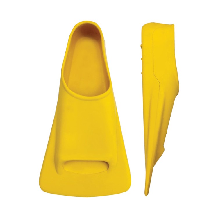 Yellow soft natural rubber adult diving fins