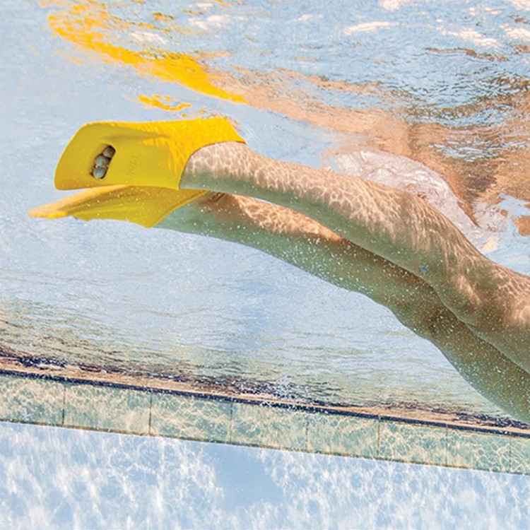Yellow soft natural rubber adult diving fins