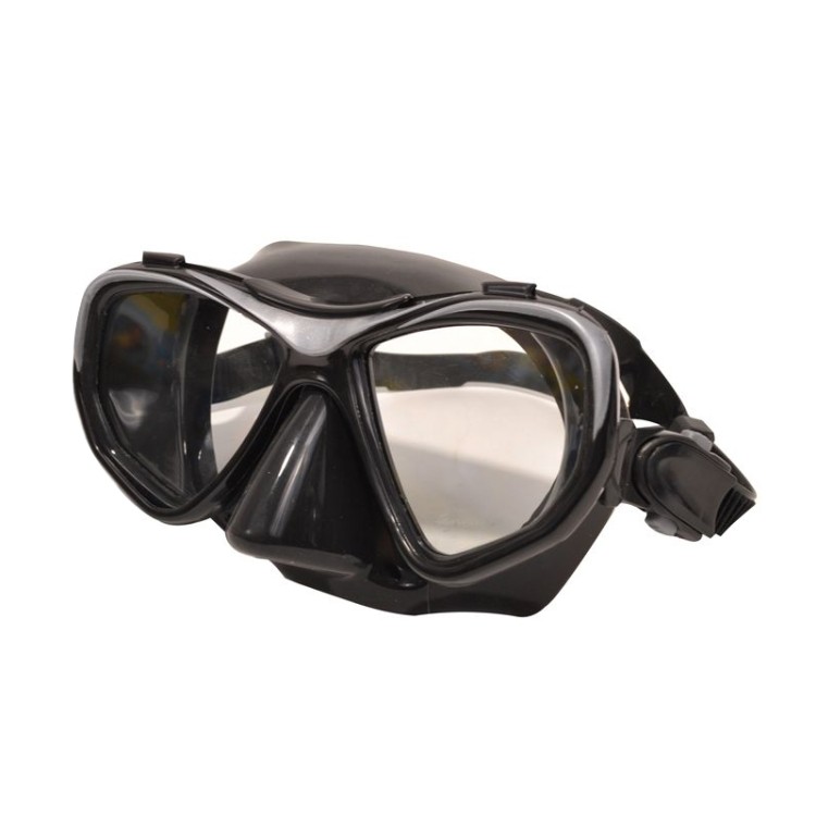 Black clear anti-fog silicone adult diving mask