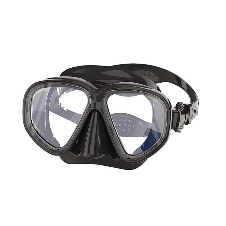 Black clear anti-fog silicone adult diving mask
