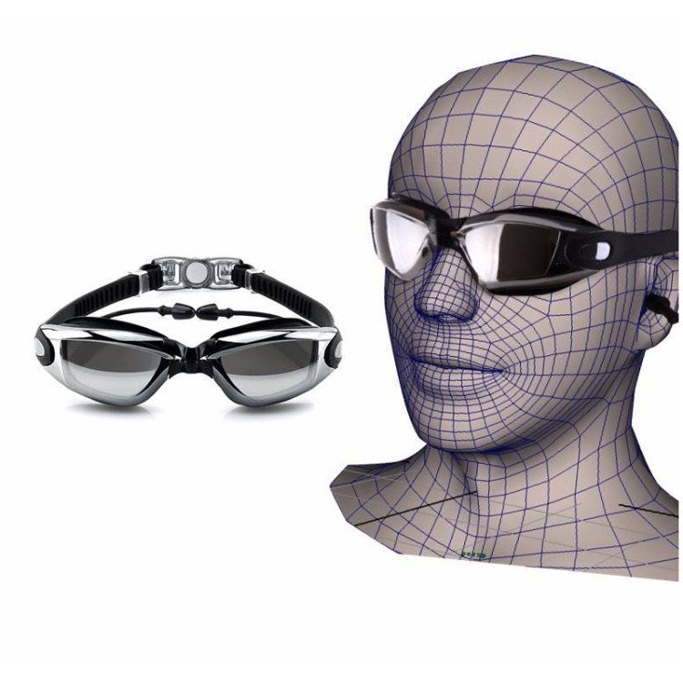 New anti-fog adult swimming goggles with earplugs
