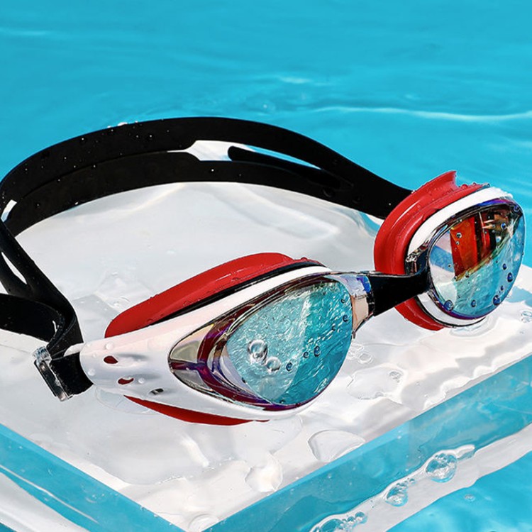 Waterproof and anti-fog display adult swimming goggles