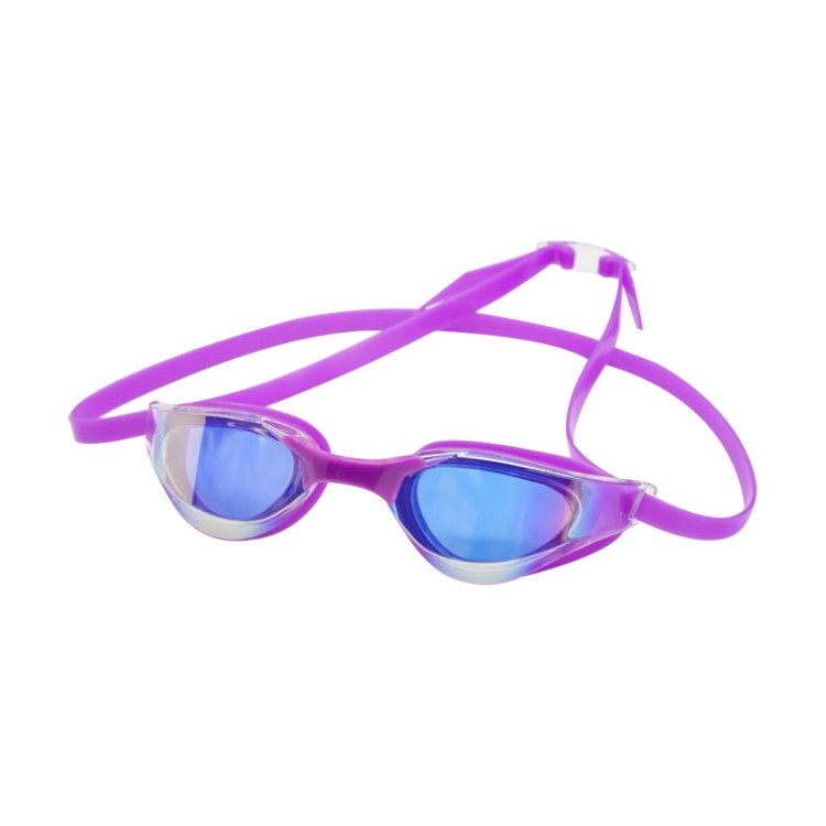 Racing mirror coated adult swimming goggles