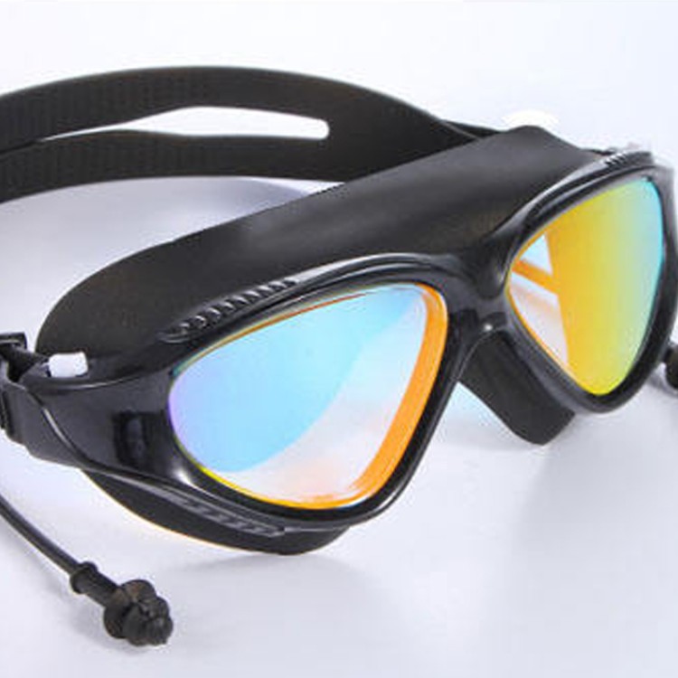 One-piece large frame adult swimming goggles