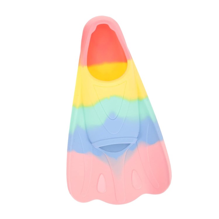 Colorful short blade silicone children's diving fins