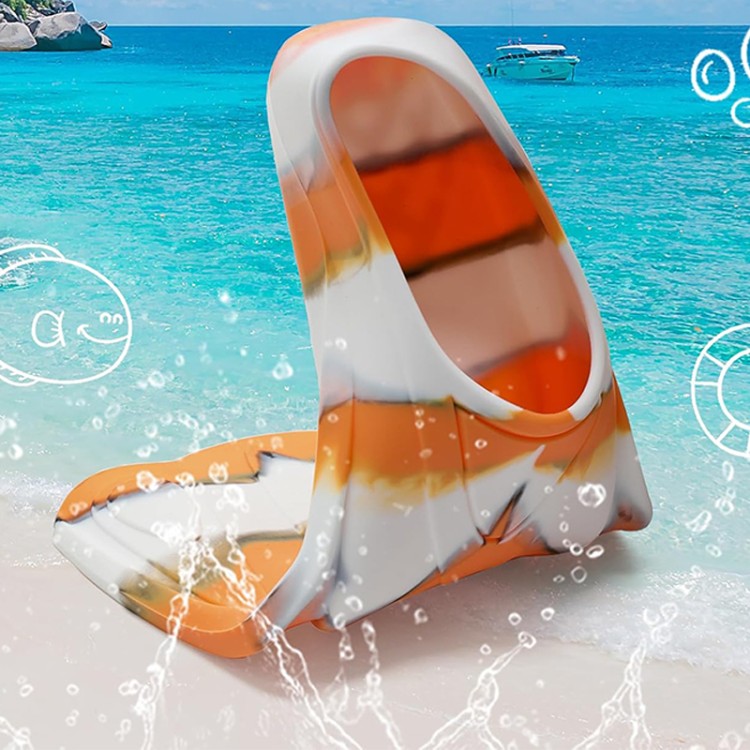 Short blade non-slip short children's diving fins