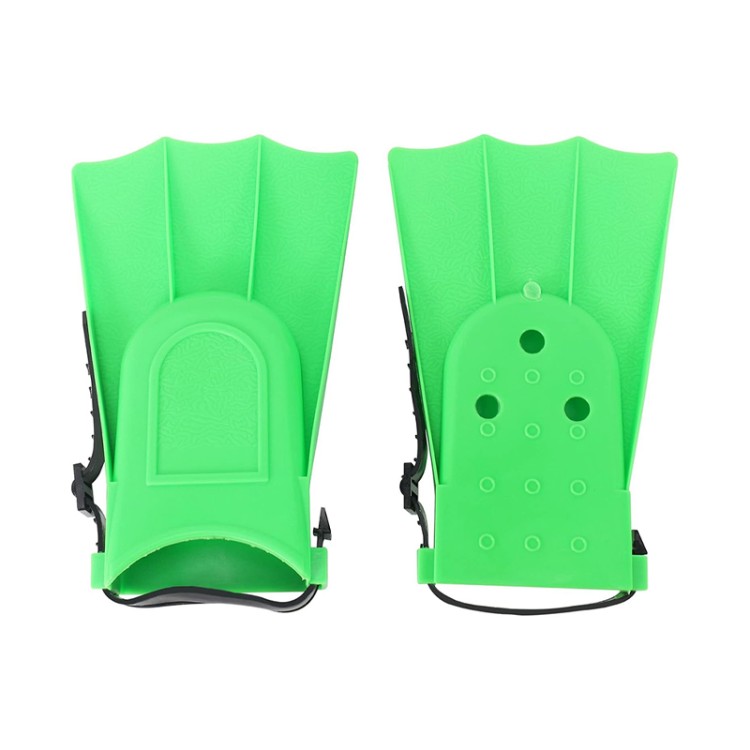 Green streamlined adjustable children's diving fins