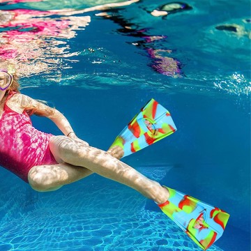 Camouflage wide fin short children's diving fins
