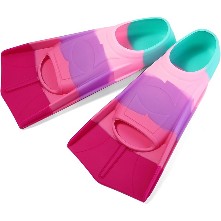 Wide fins non-slip silicone children's diving fins
