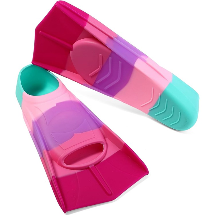 Wide fins non-slip silicone children's diving fins