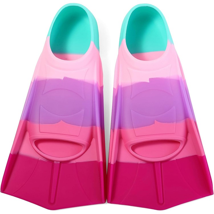 Wide fins non-slip silicone children's diving fins