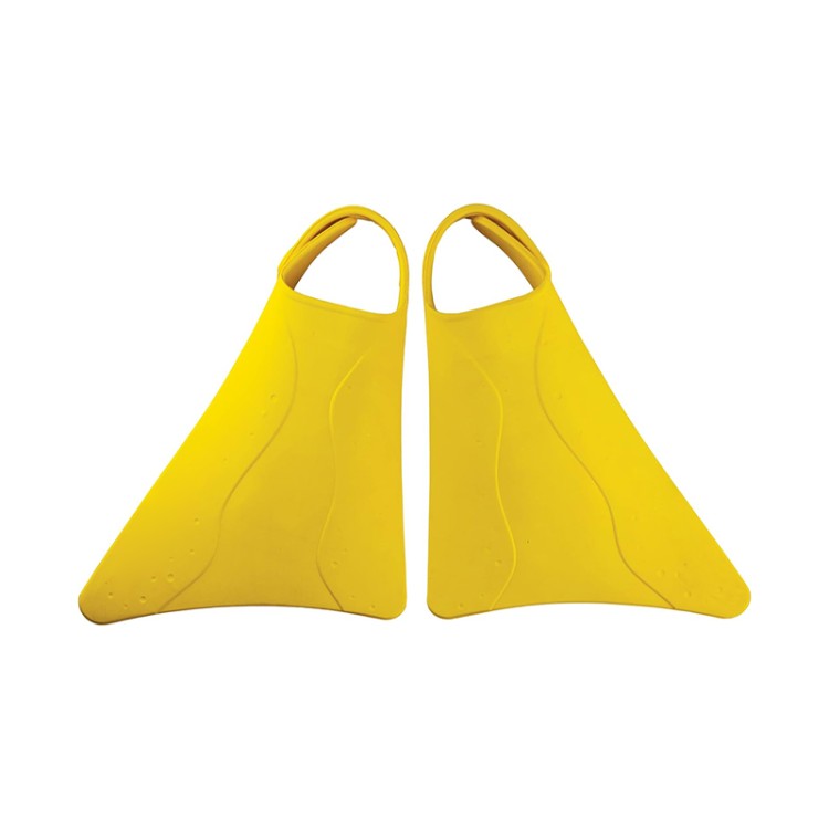 Yellow soft rubber children's diving fins