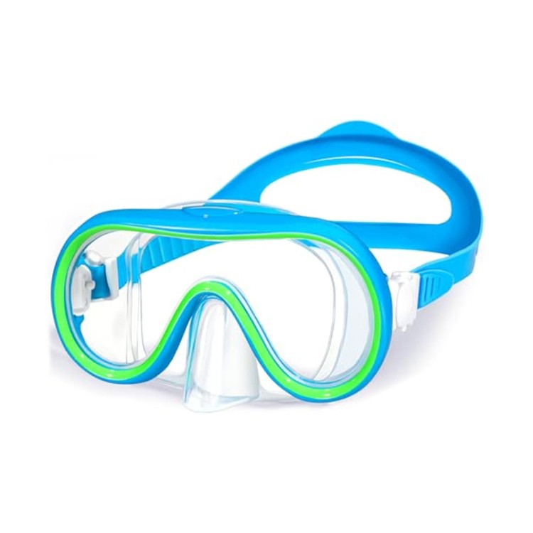 Clear vision tempered glass children's diving mask