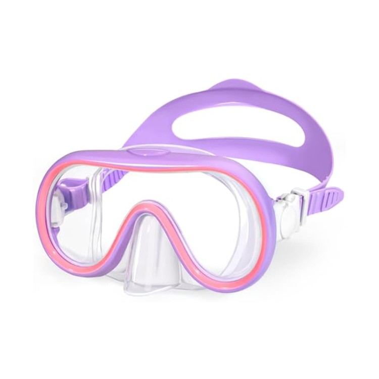 Clear vision tempered glass children's diving mask