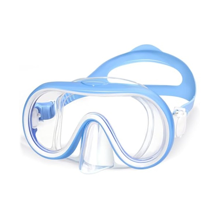 Clear vision tempered glass children's diving mask