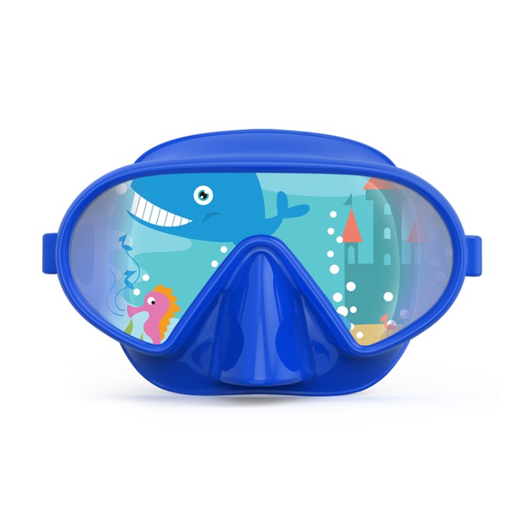 Anti-fog wide viewing angle silicone children's diving mask
