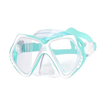 Panoramic anti-fog tempered glass children's diving mask