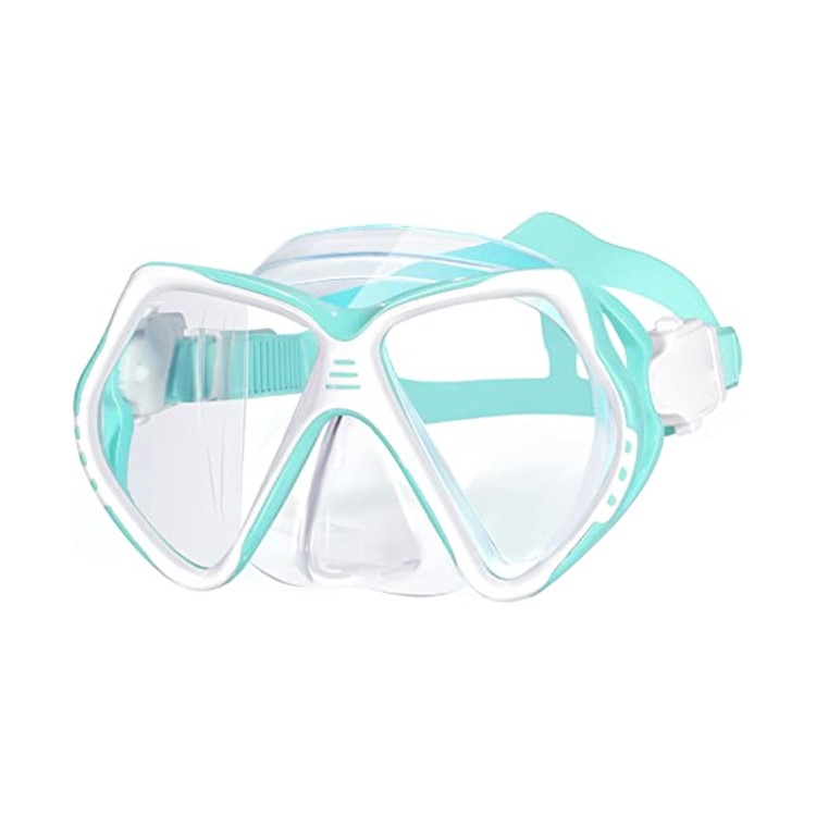 Panoramic anti-fog tempered glass children's diving mask