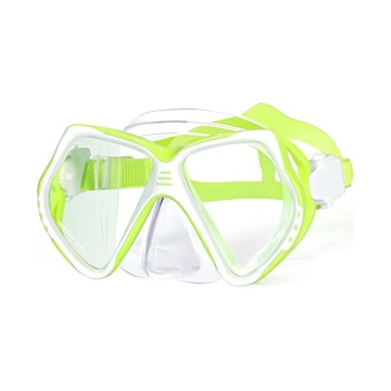 Panoramic anti-fog tempered glass children's diving mask