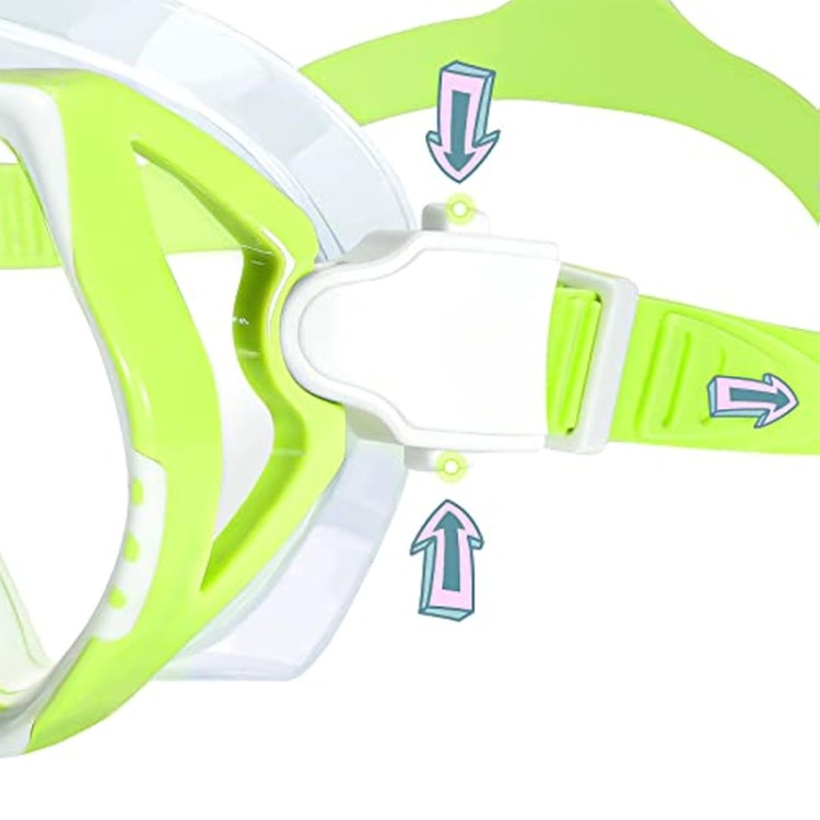 Panoramic anti-fog tempered glass children's diving mask