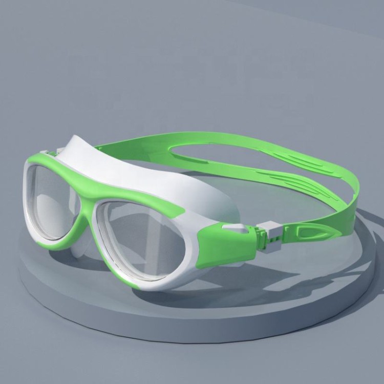 Silicone large frame anti-fog children's swimming goggles