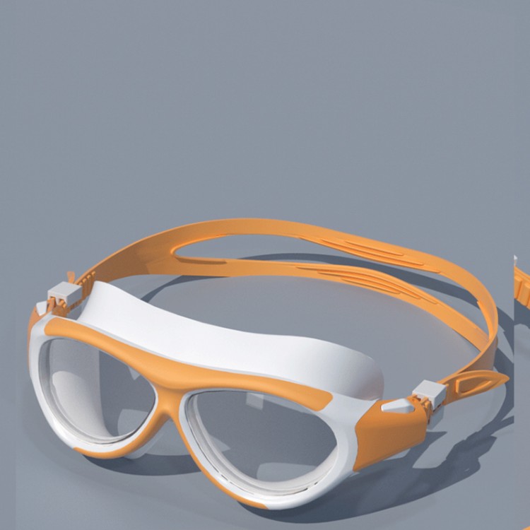 Silicone large frame anti-fog children's swimming goggles