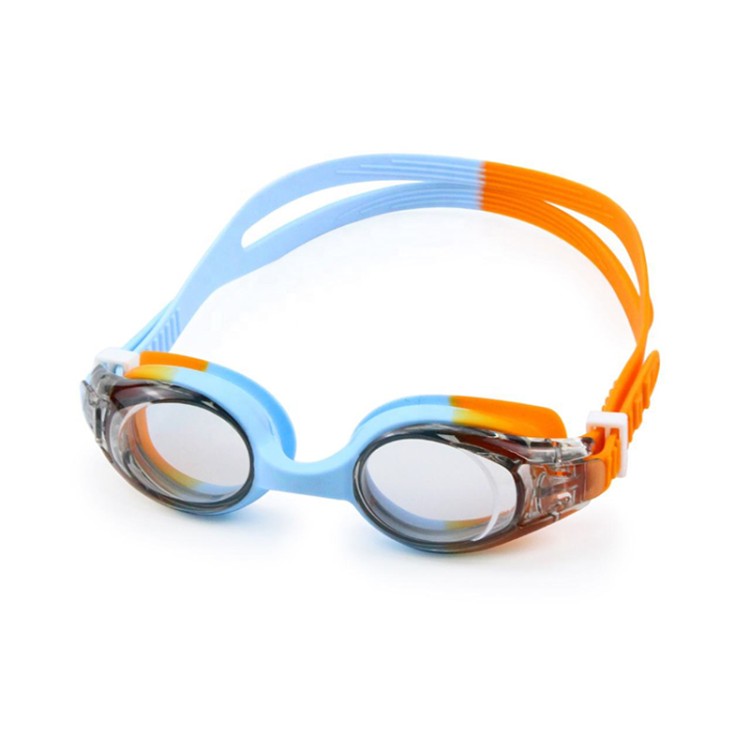 Colorful silicone anti-fog children's swimming goggles
