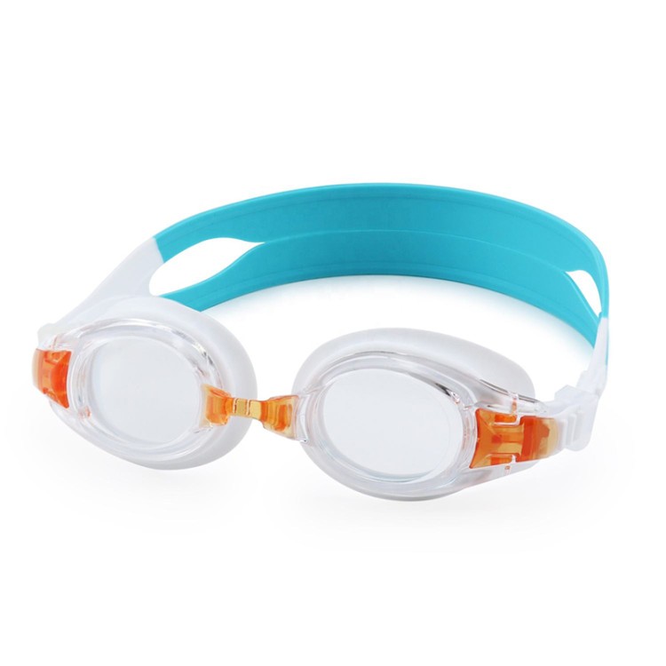 Colorblock anti-fog adjustable children's swimming goggles