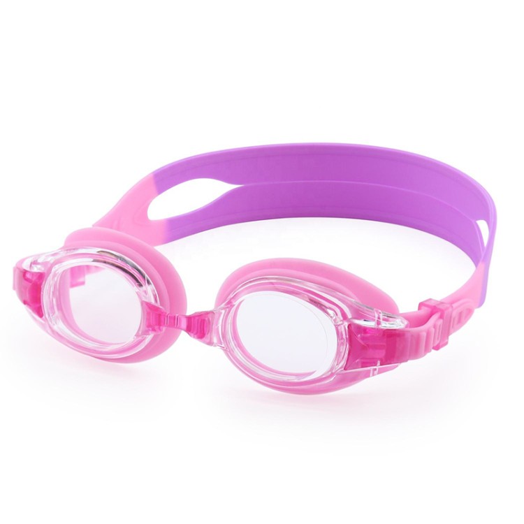 Colorblock anti-fog adjustable children's swimming goggles