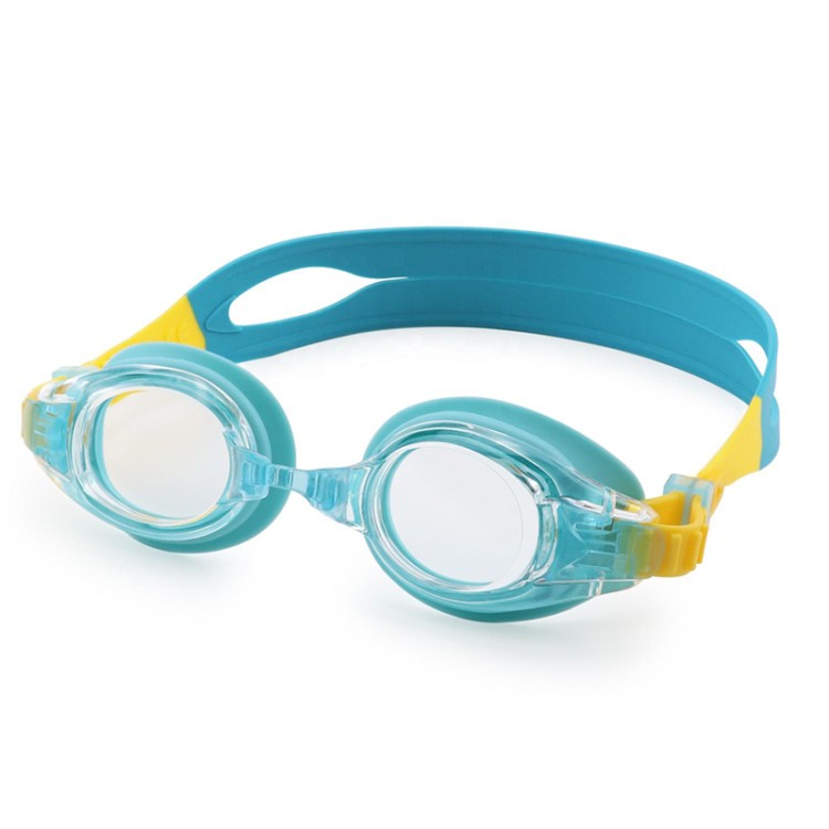 Colorblock anti-fog adjustable children's swimming goggles