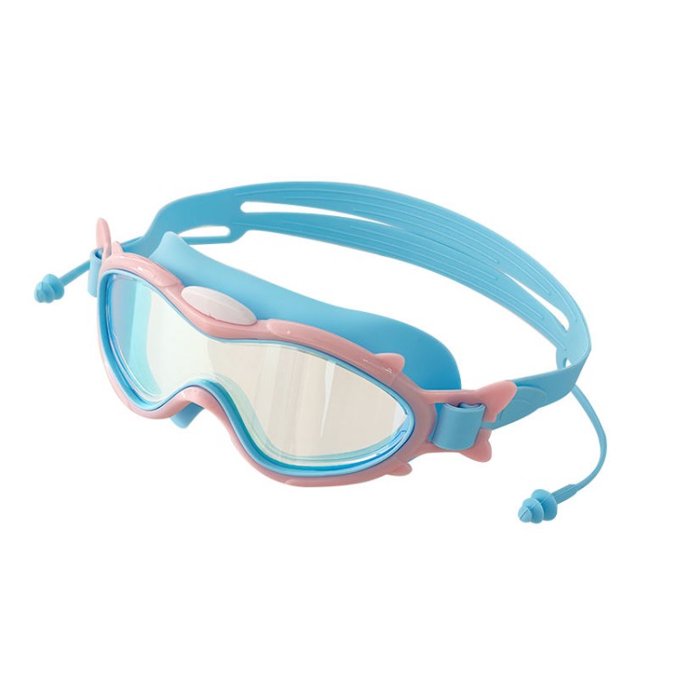 Anti-fog integrated silicone children's swimming goggles