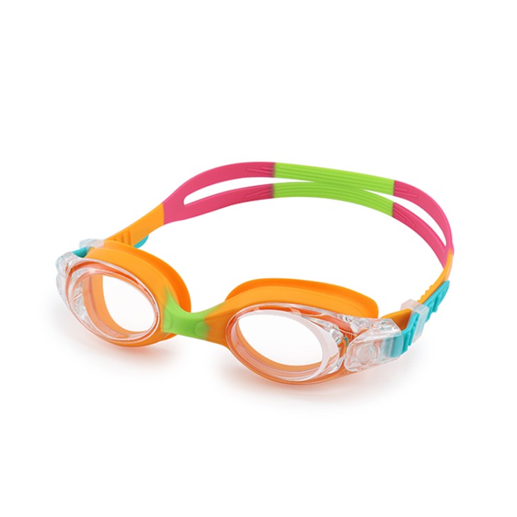 Color matching anti-fog silicone children's swimming goggles