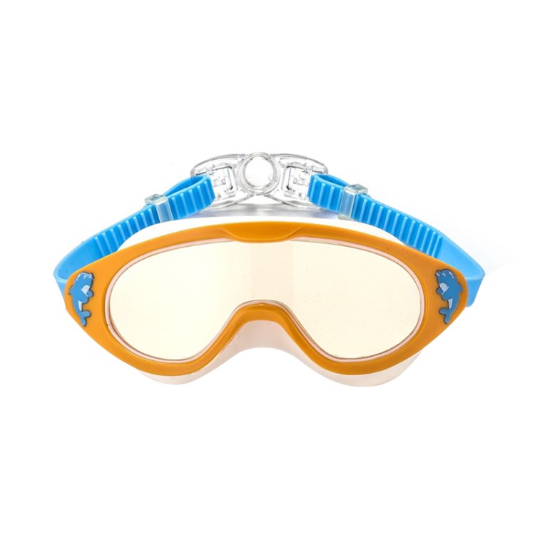 Cartoon one-piece large mirror children's swimming goggles