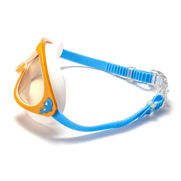 Cartoon one-piece large mirror children's swimming goggles