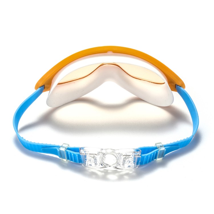 Cartoon one-piece large mirror children's swimming goggles