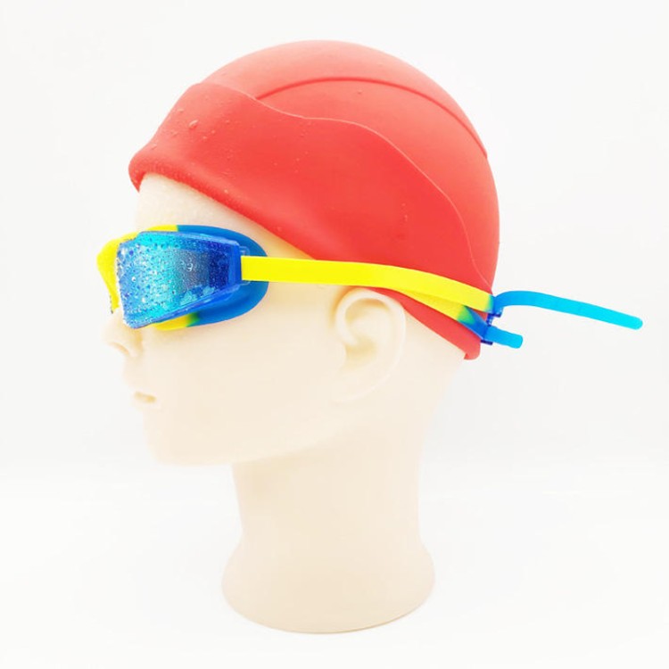 Colorblock large frame scratch-resistant children's swimming goggles