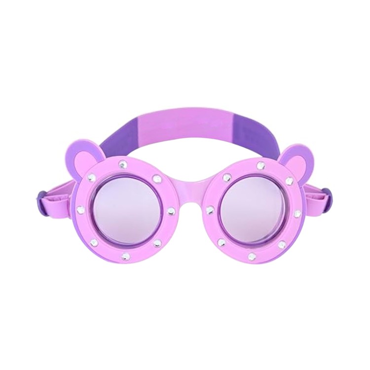 Purple fun design children's swimming goggles