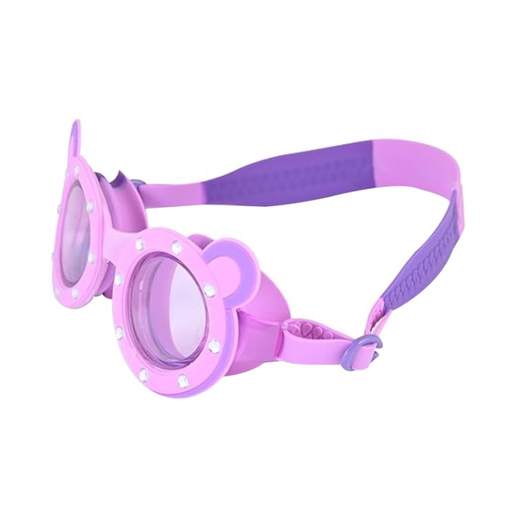 Purple fun design children's swimming goggles