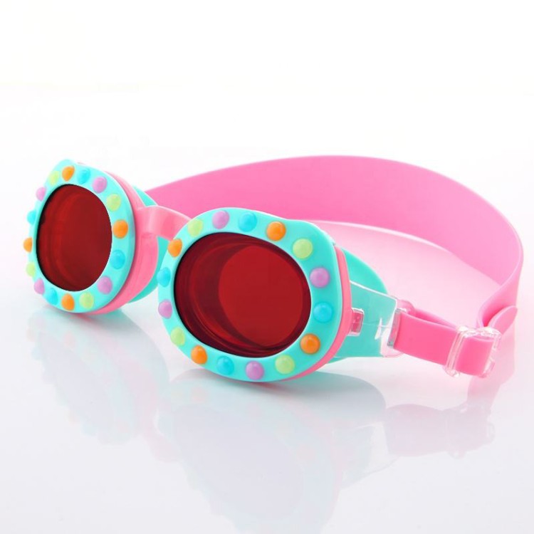 Cute anti-fog silicone swimming goggles for children
