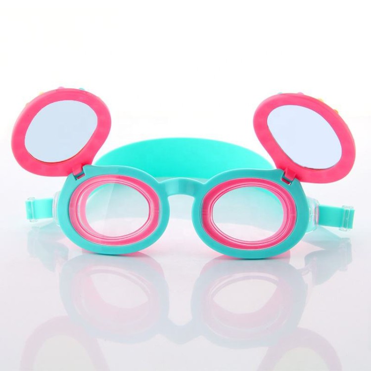 Cute anti-fog silicone swimming goggles for children