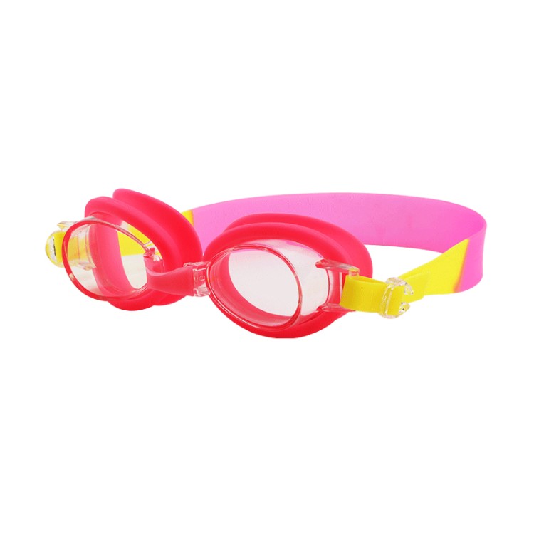 Colorblock waterproof silicone children's swimming goggles